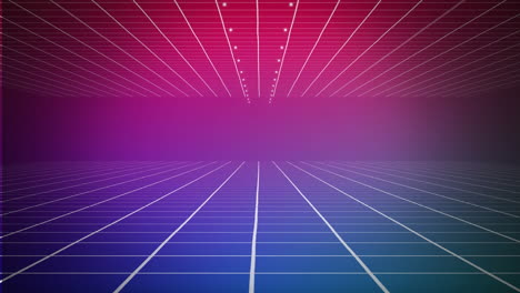 grid on pink to blue background