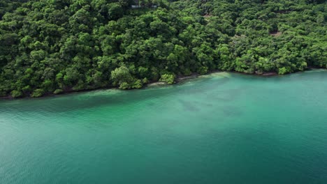 Aerial view of the beauty of a pristine beach in Costa Rica