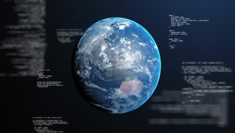 animation of digital data processing over globe