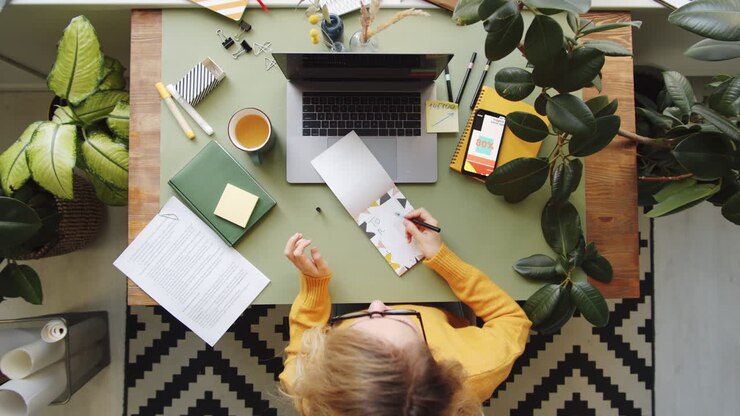 Woman Working From Home