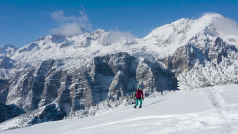 winter skiing adventure in the mountains