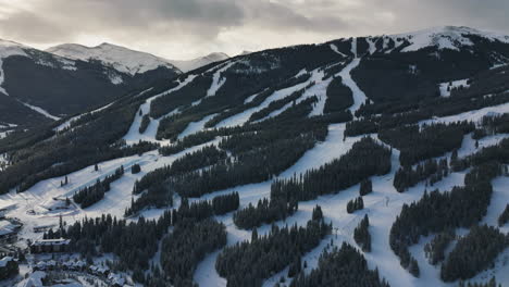 Running-ski-lifts-on-the-Copper-mountain-between-the-green-trees