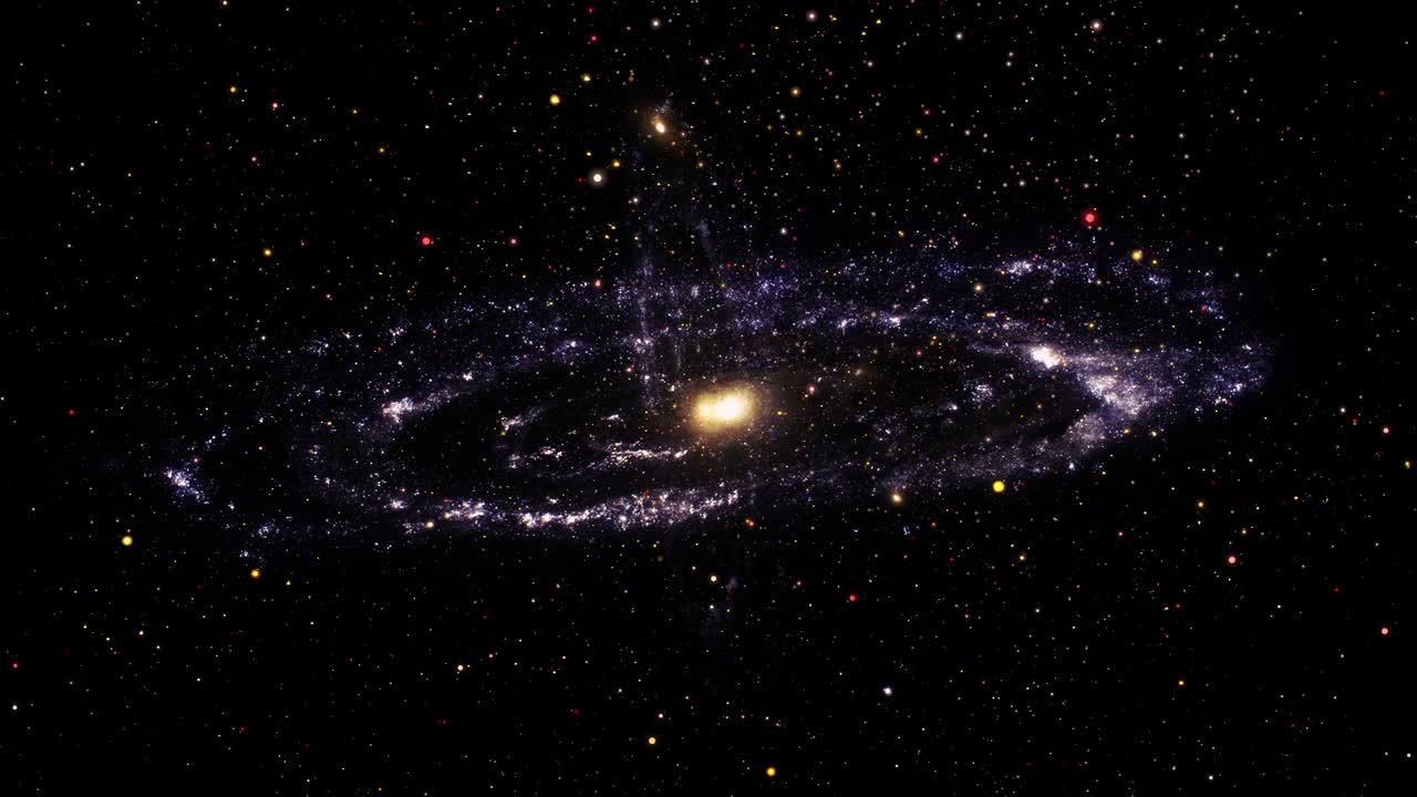 беспрерывный цикл космических путешествий исследование туманности небо в спиральную галактику. 4k 3d рендеринг космическое путешествие через звездное поле в красивый спиральный галактический фон. научно-фантастическая вселенная космический полет.