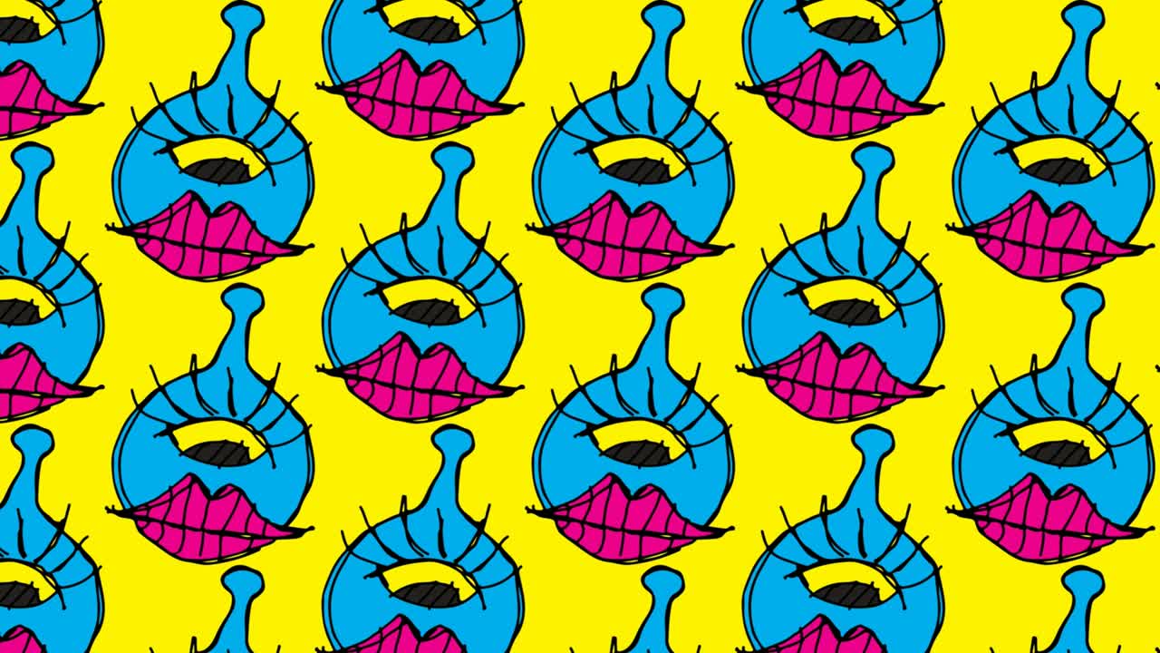 niños dibujando un fondo sin costuras con el tema de un monstruo de un ojo