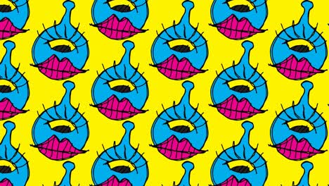 kids drawing seamless background with theme of one eye monster