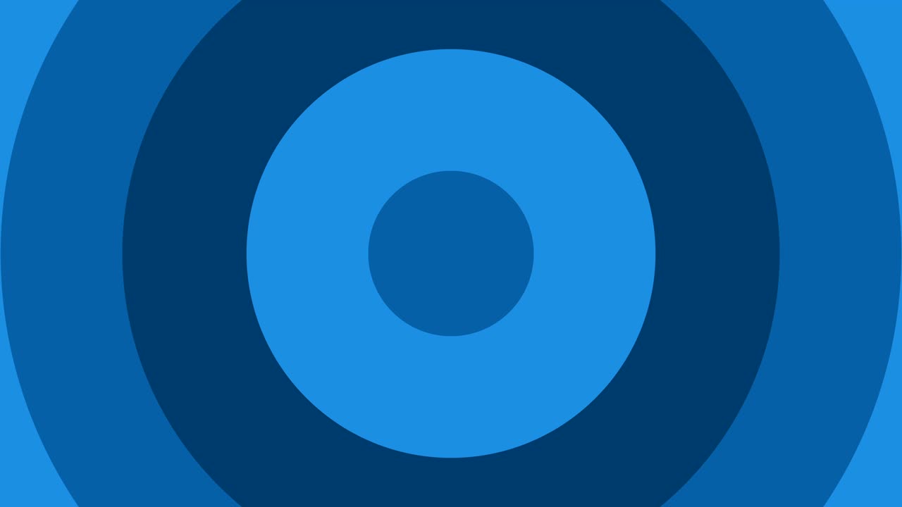 Blue circles growing animation seamless loop stock video 4K