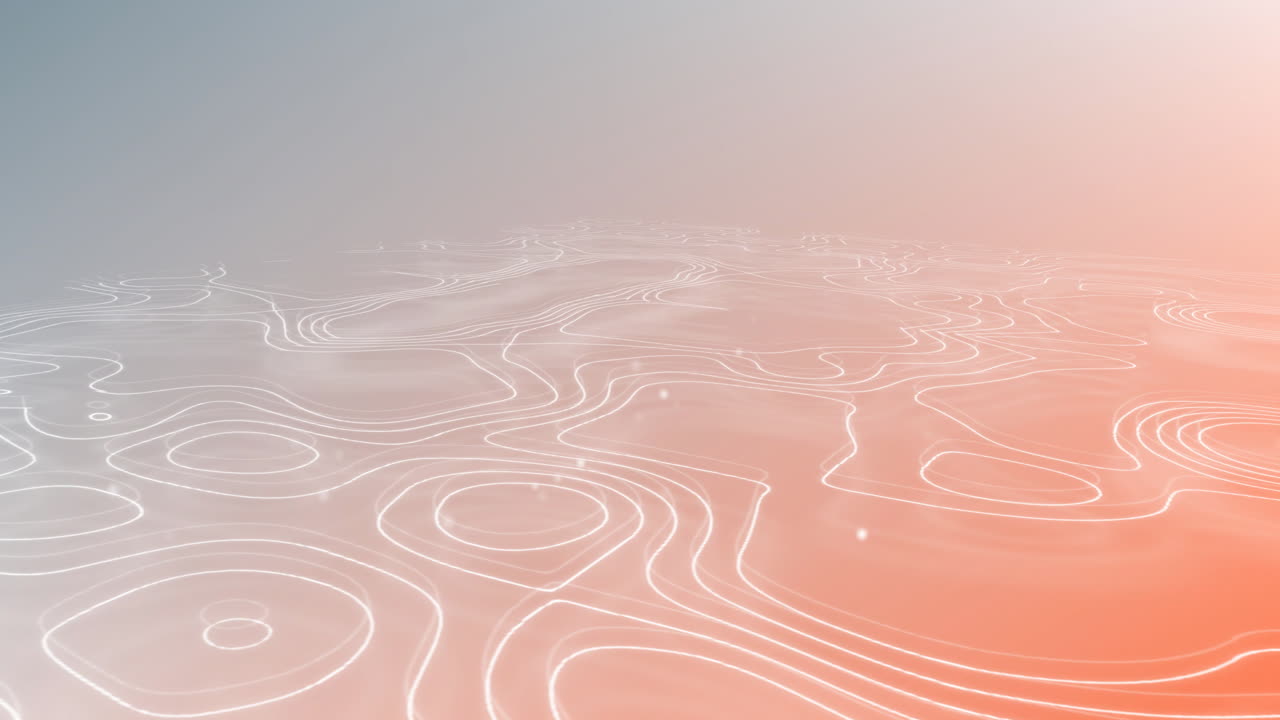 Animation of white map lines moving on red background