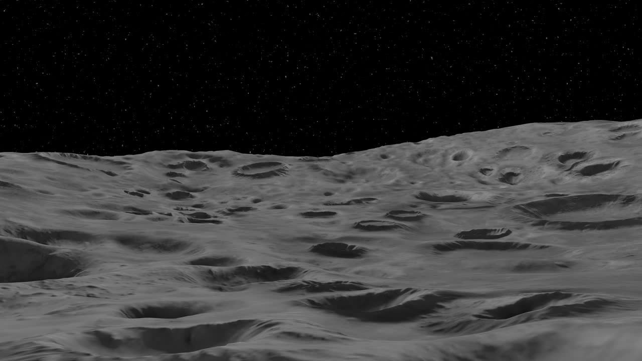 크레이터가 있는 달 표면 풍경