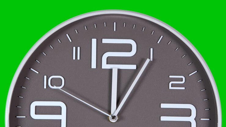 Wall clock on a green background