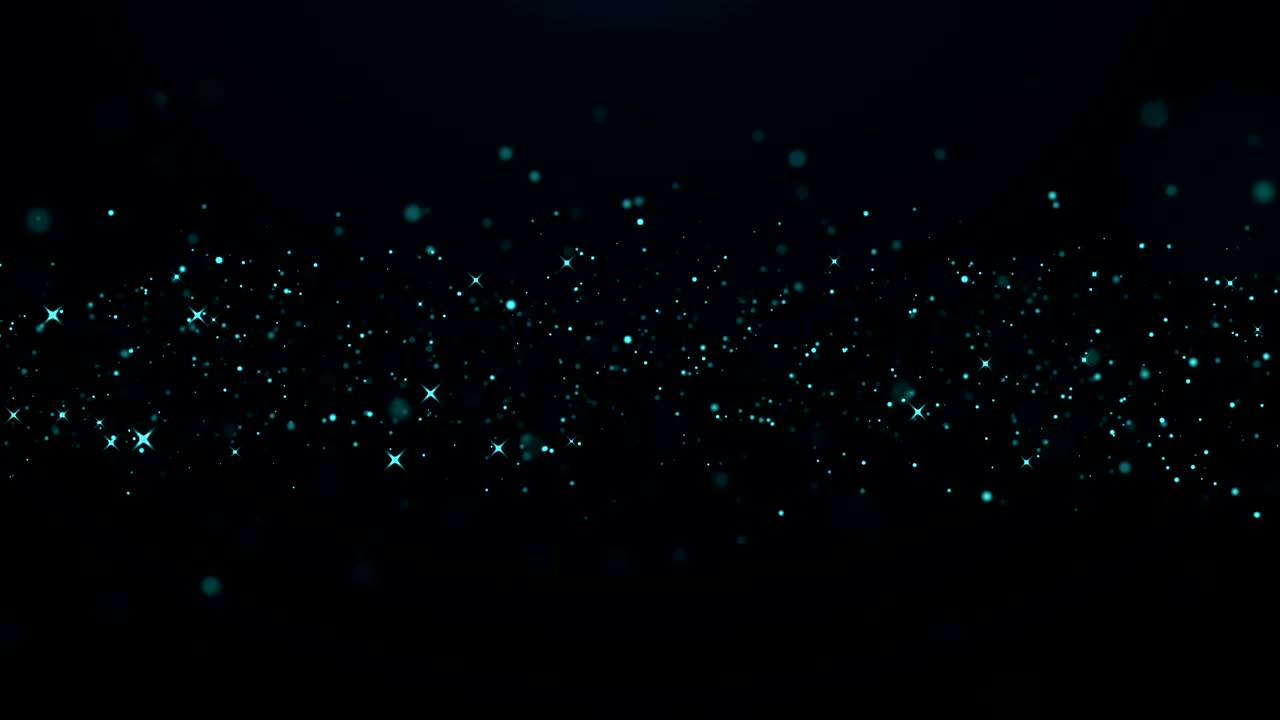 las partículas azules brillan en el fondo. animación de bucle