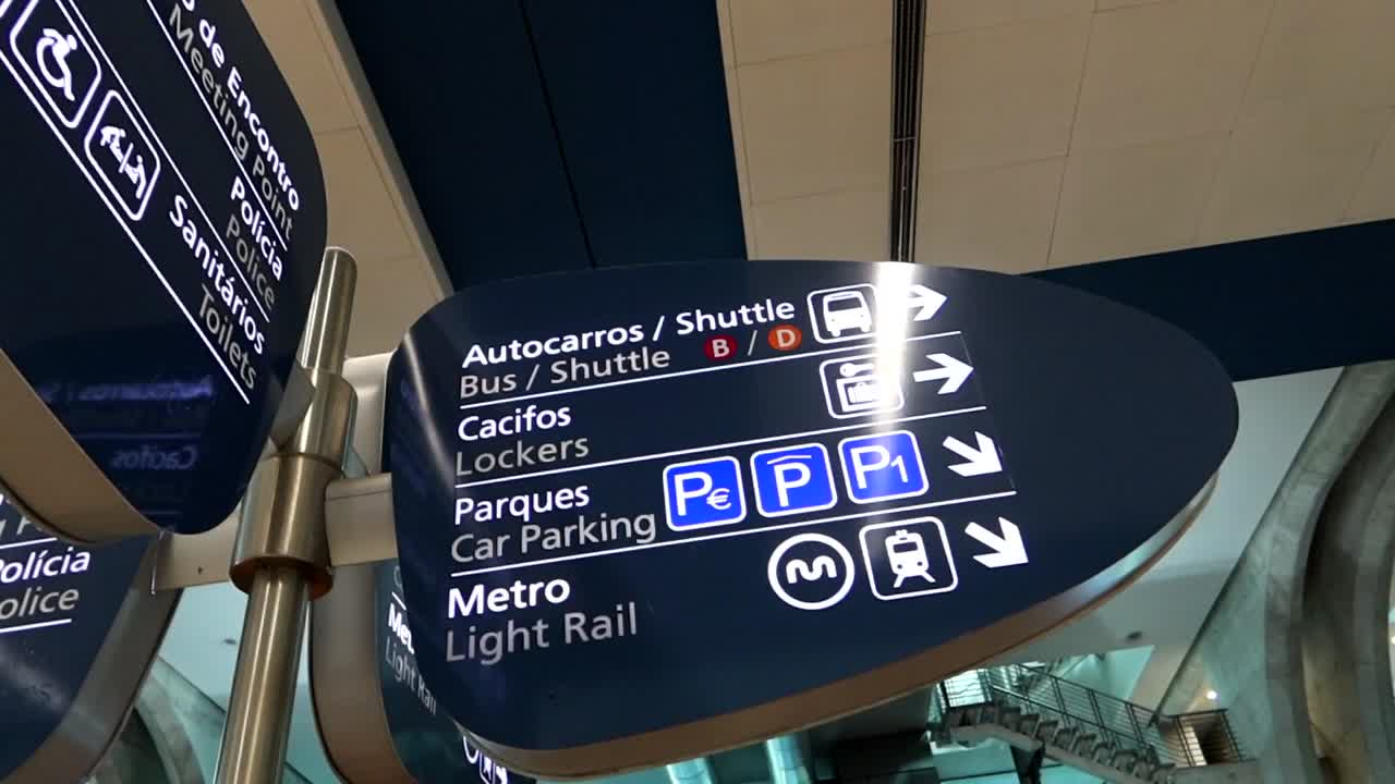 포르투갈 공항, 포르투갈어 및 영어 번역