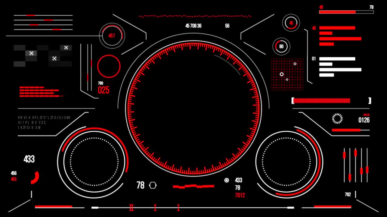 Futuristic user interface with HUD and infographic elements.