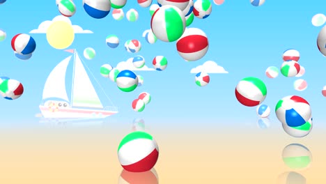 abstract animation with bouncing beach balls