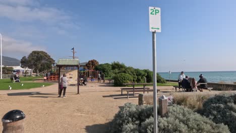 scenic beach park with playground and carpark