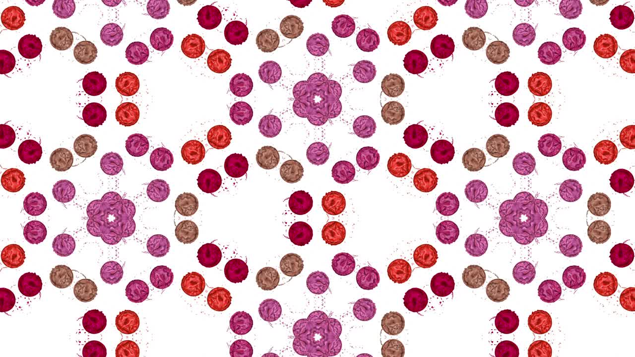 el líquido en los contenedores forma células con una estructura como el efecto caleidoscopio. el líquido rebota como en los altavoces de música.