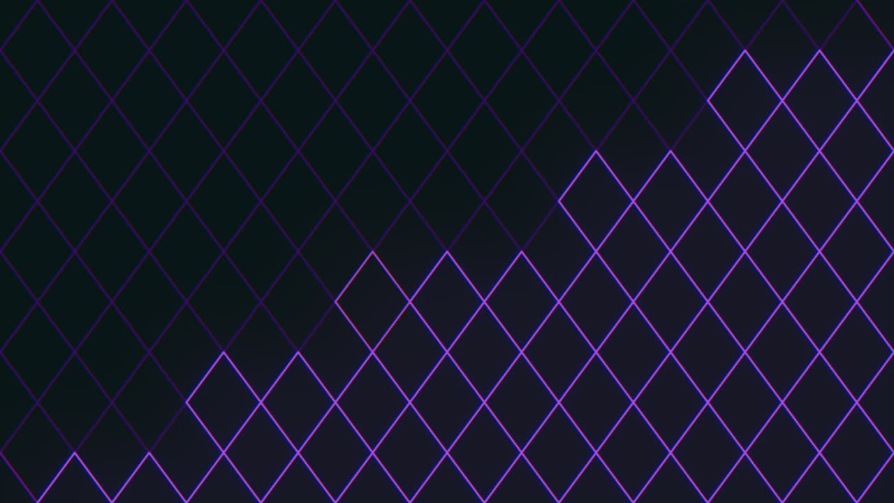 patrón de diamante de neón púrpura sobre degradado negro
