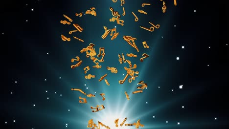 falling golden musical notes