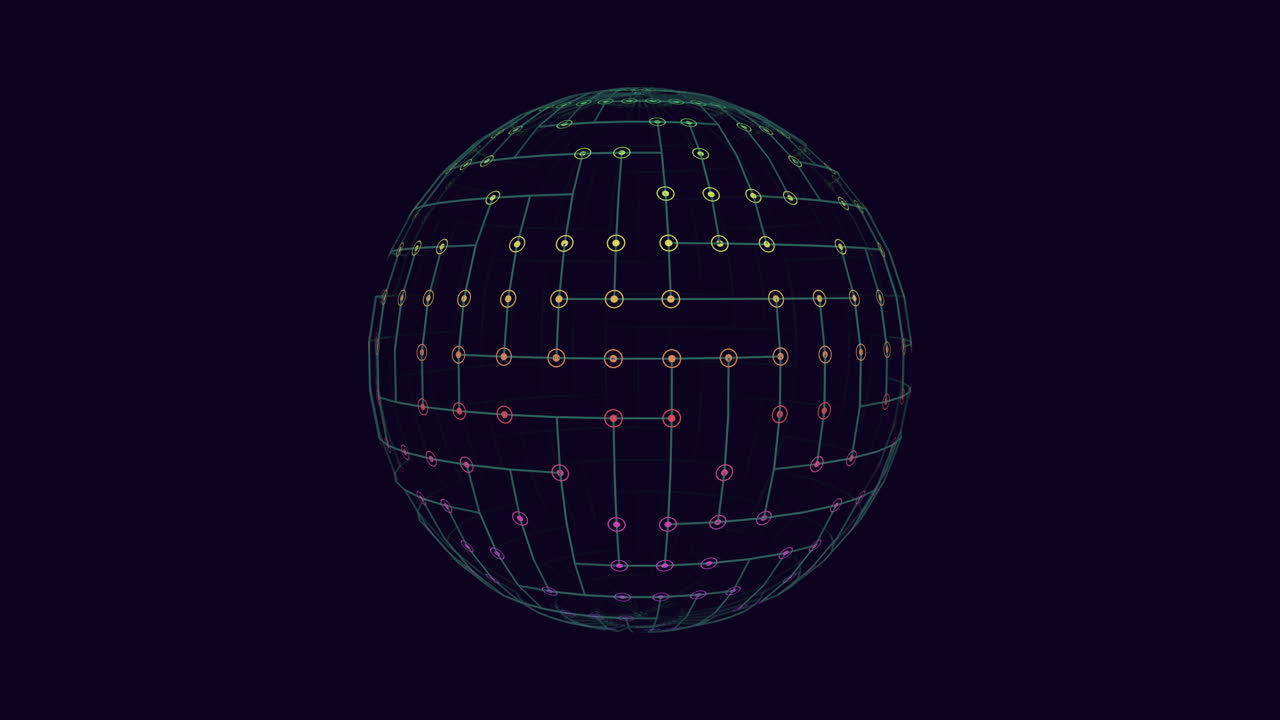 cautivador patrón de cuadrícula tridimensional en el modelo esférico