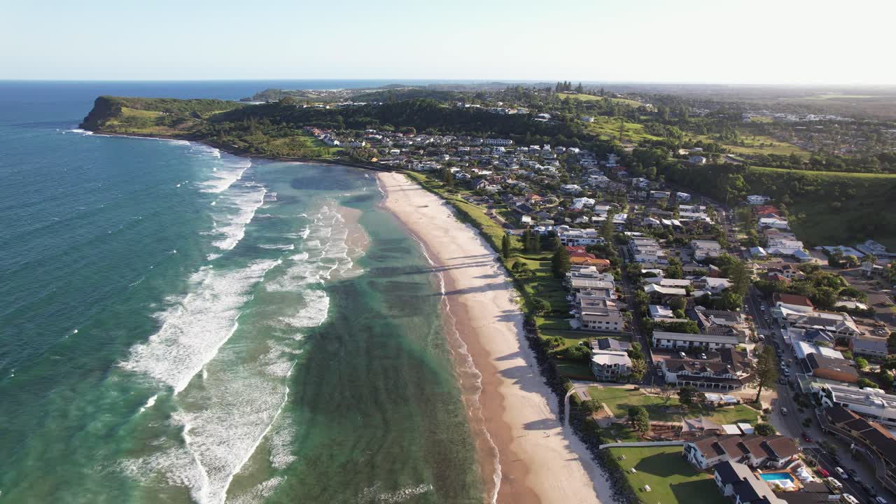 Drone Shot Of Lennox Headland And Beach In NSW, Australia