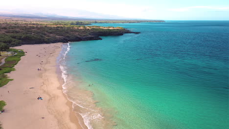 drone footage over hapuna beach on the big island of hawaii