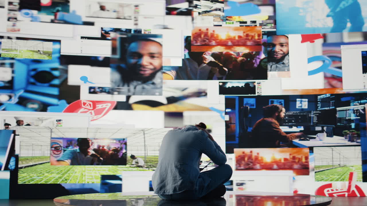 Visibly affected guy suffers from social anxiety due to excessive information