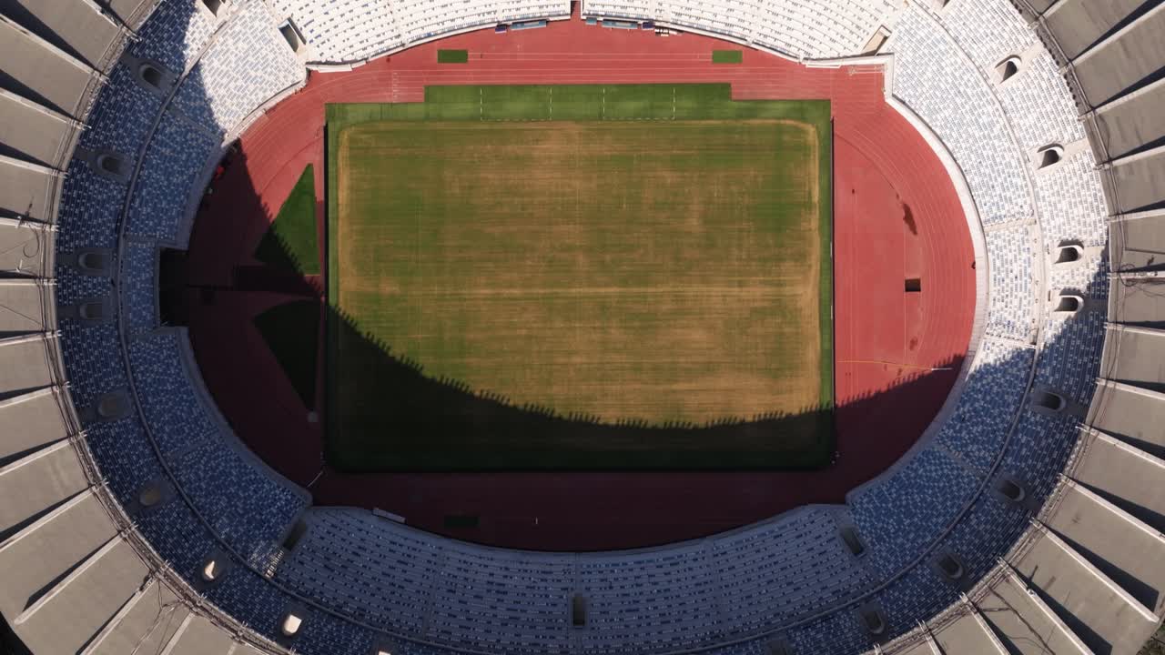 Aerial View of an Empty Sports Stadium