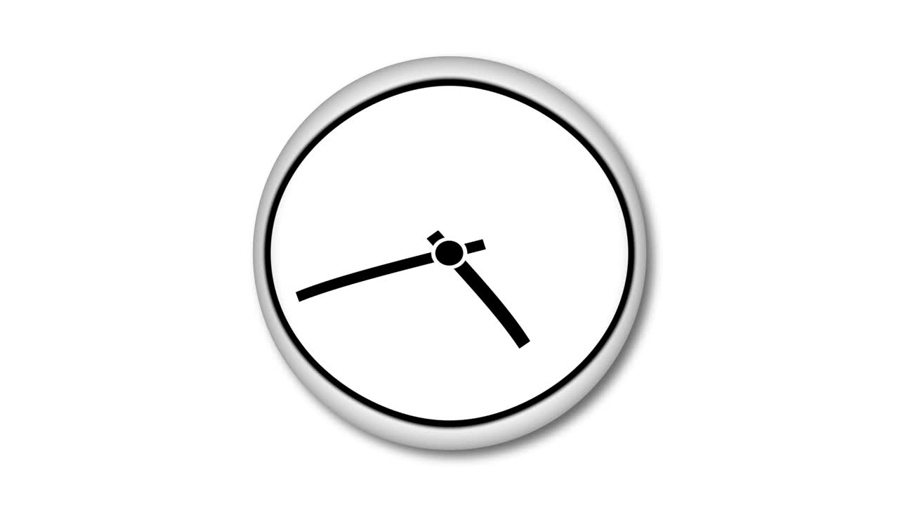 la velocidad de rotación de la manilla del reloj. animación del reloj de lapso de tiempo. rotación de la velocidad de la manila del reloj