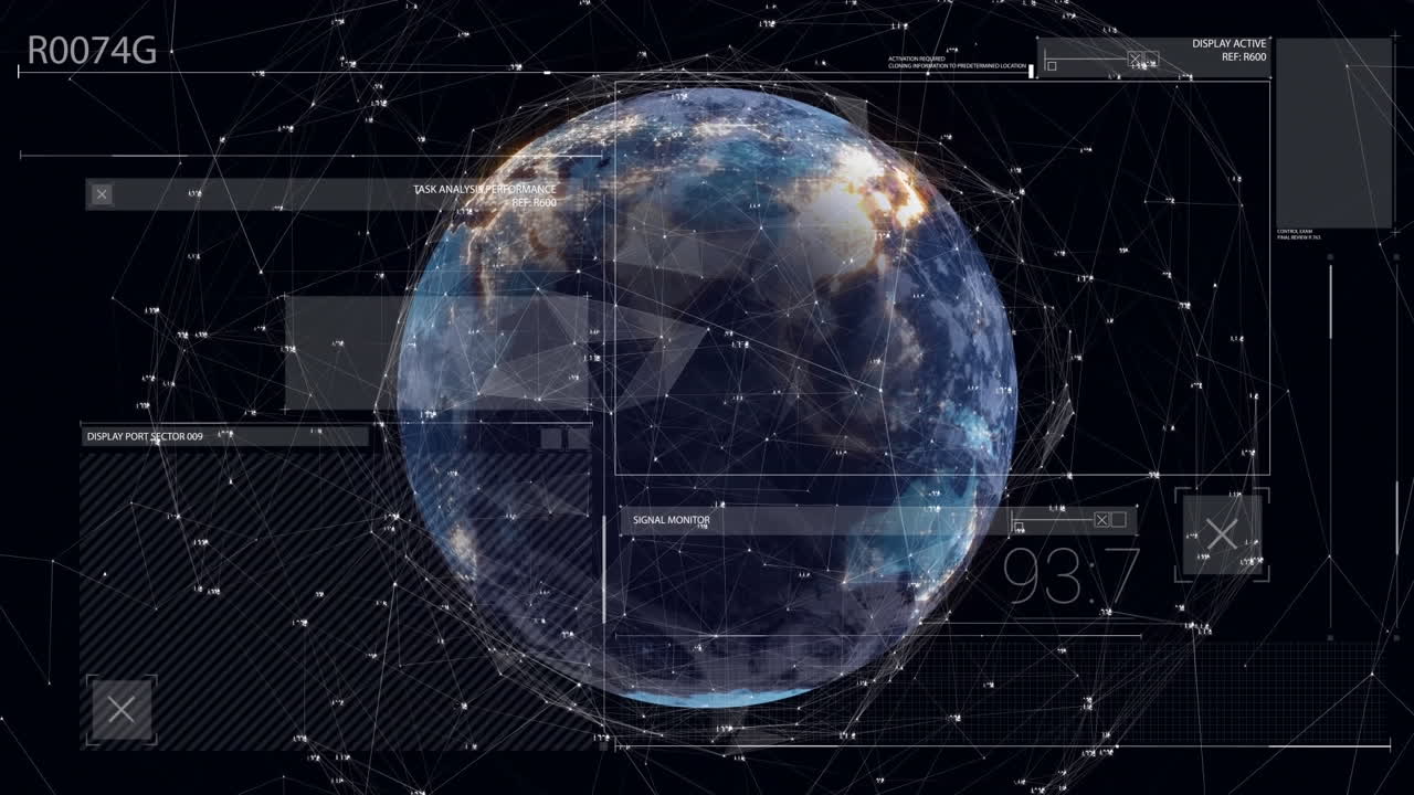 Animation of data processing over globe
