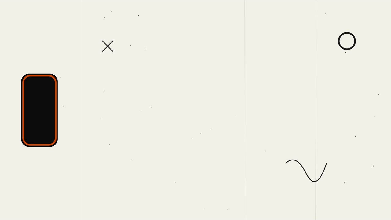 Motion graphics astratte minimaliste con forme geometriche e grana della pellicola