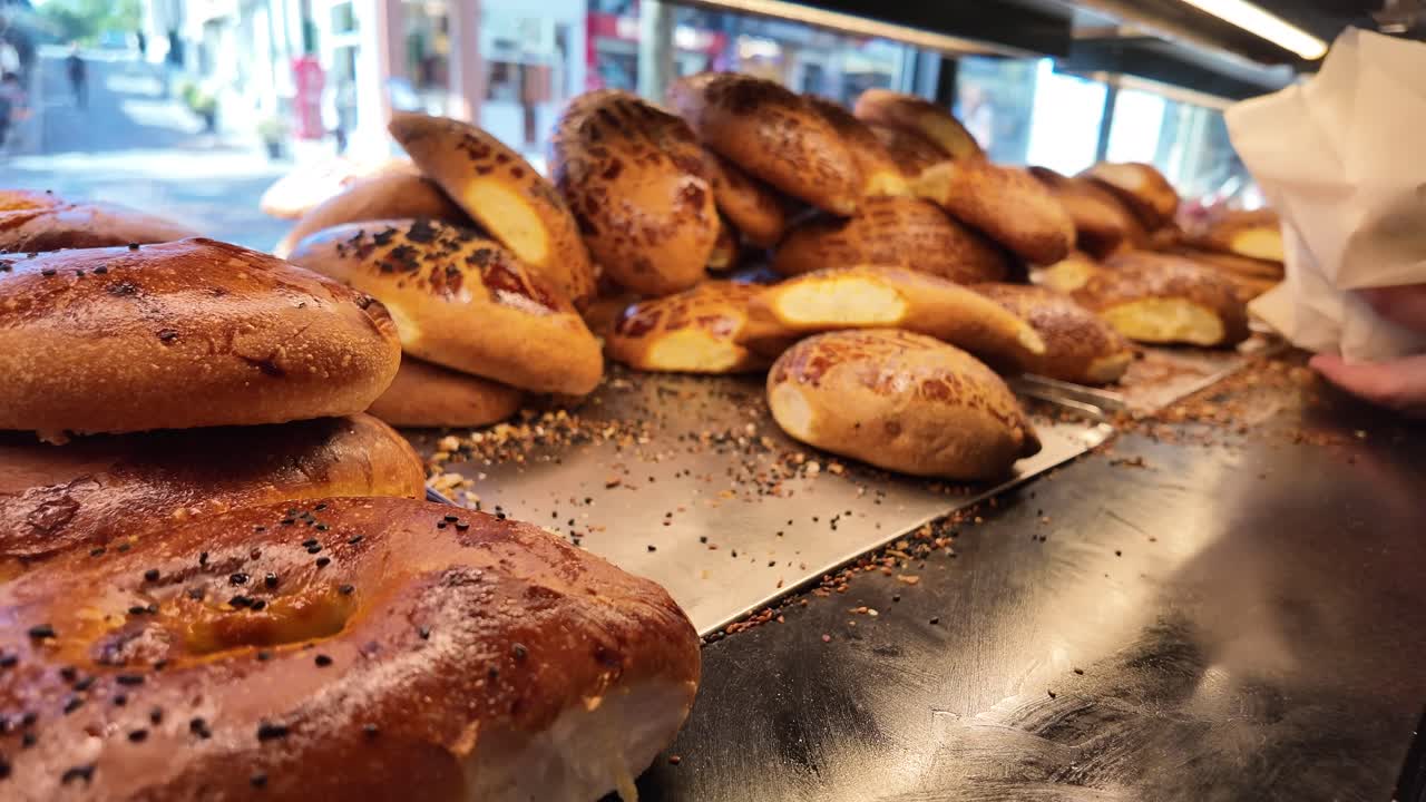 Fresh Simit and Bread at the Bakery