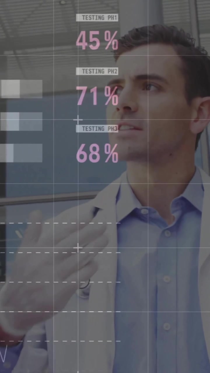 Animazione di elaborazione dati finanziari su medici di diverse etnie in ospedale