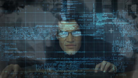 digital composite of hacker and digital interface