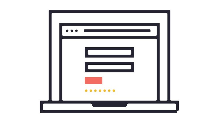Animazione dell'icona a linea per la pagina di login
