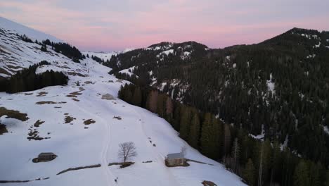 Amden-Weesen-Switzerland-twilight-sky-and-home-up-in-the-Alps