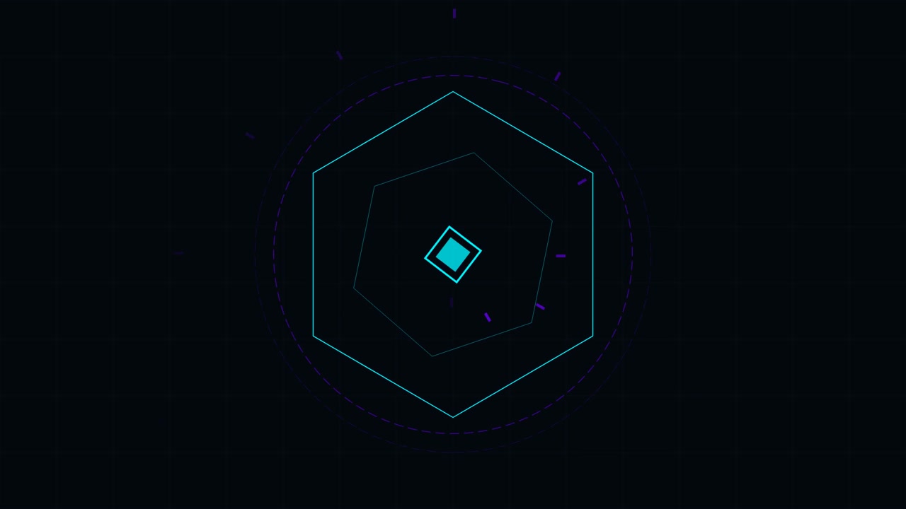 Abstract Digital Hexagon HUD Interface Animation