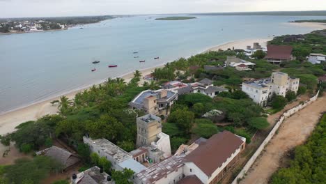 kenya, africa. coast with beach drone shot