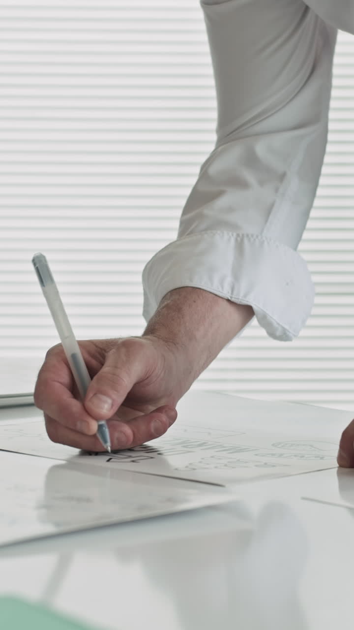 Anonymous Entrepreneur Checking Business Paper at Office