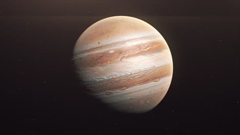 jupiter slowly rotating in outer space - animation