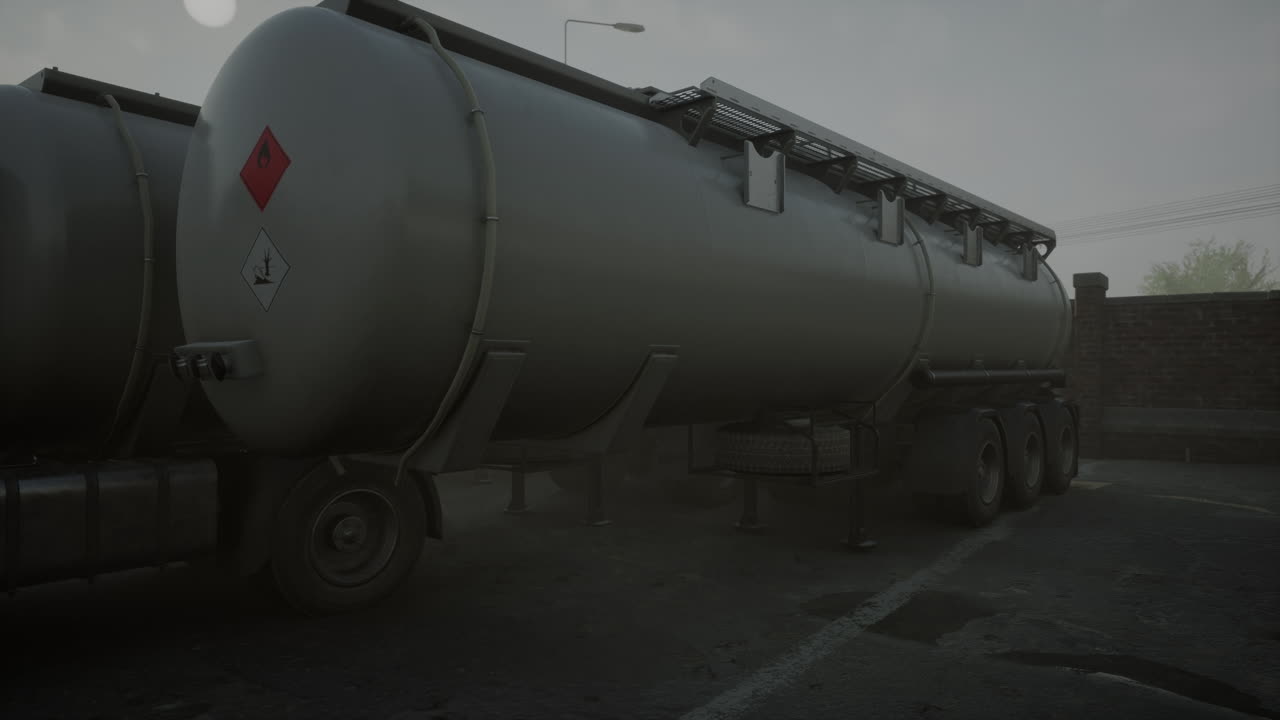 연료  ⁇ 크와 산업 저장소가 있는 트럭