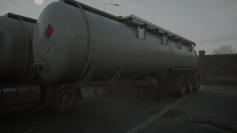 truck with fuel tank and industrial storage site