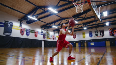 high school basketball player dunking