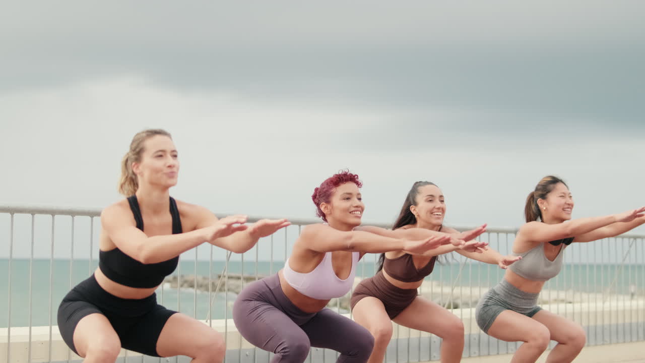 Friends Workout by the Sea: Fitness Fun