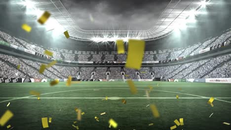 Sports-stadium-with-golden-confetti-falling