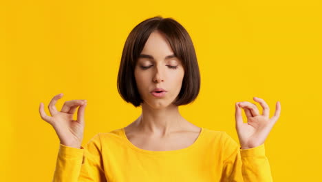 woman meditating