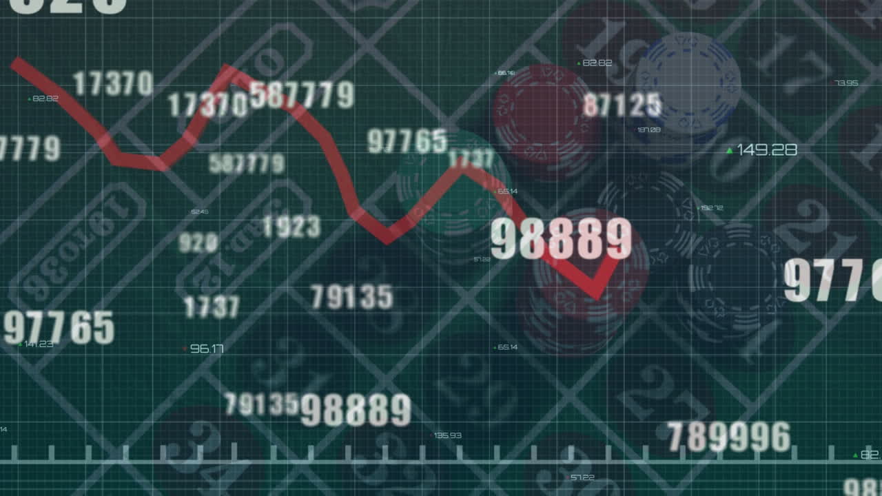 카지노  ⁇ 과 게임 보드에 대한 숫자 애니메이션과 레드 라인 처리