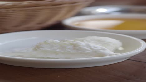 turkish breakfast with yogurt and honey