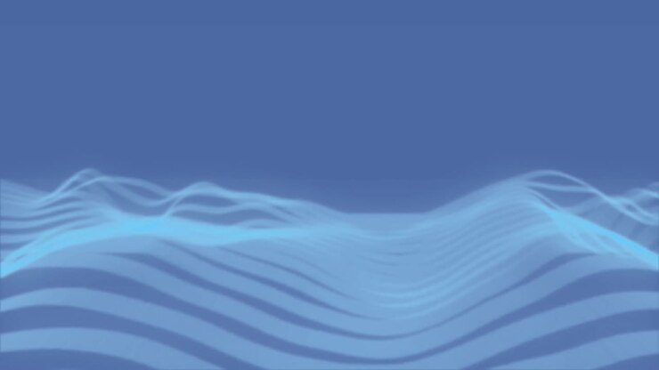 Animazione di onde blu di elaborazione dati su sfondo blu
