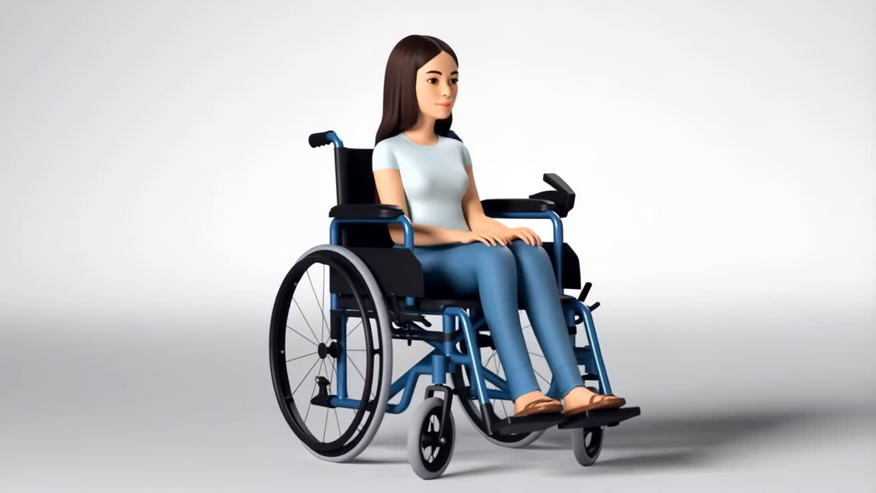 3D Animated Woman in a Wheelchair