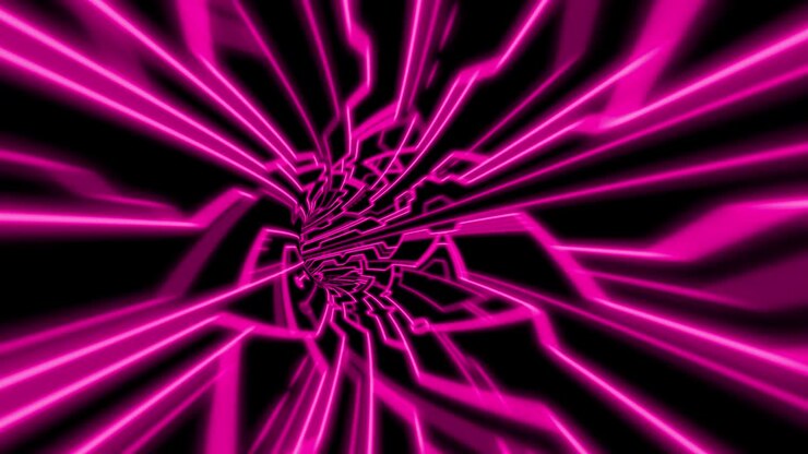 4K Futuristic technology abstract pink background for network, big data, data center, server, vj, internet, speed. Tunnel with design elements. 3d animation loop 4K