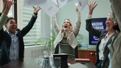 successful business team celebrating achievements